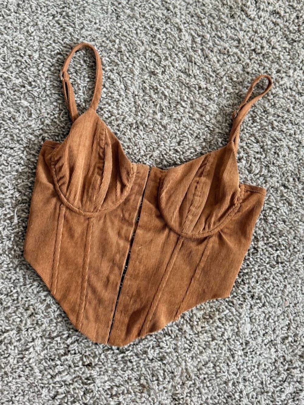 Edikted Corduroy Bustier Crop Top